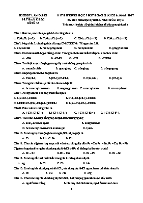 Đề thi tham khảo THPT Quốc gia môn Hóa học năm 2017 - Đề số 25 - Sở GD & ĐT Lâm Đồng (Có đáp án)
